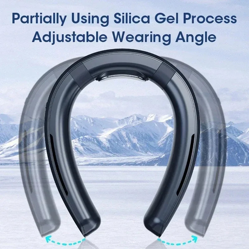 Wireless Portable Bladeless Neck Fan Hands-Free 3-Speed USB Rechargeable 4000mAh Silent Cooling for Office Outdoor Travel Peaceful Pleasures Health and Wellness