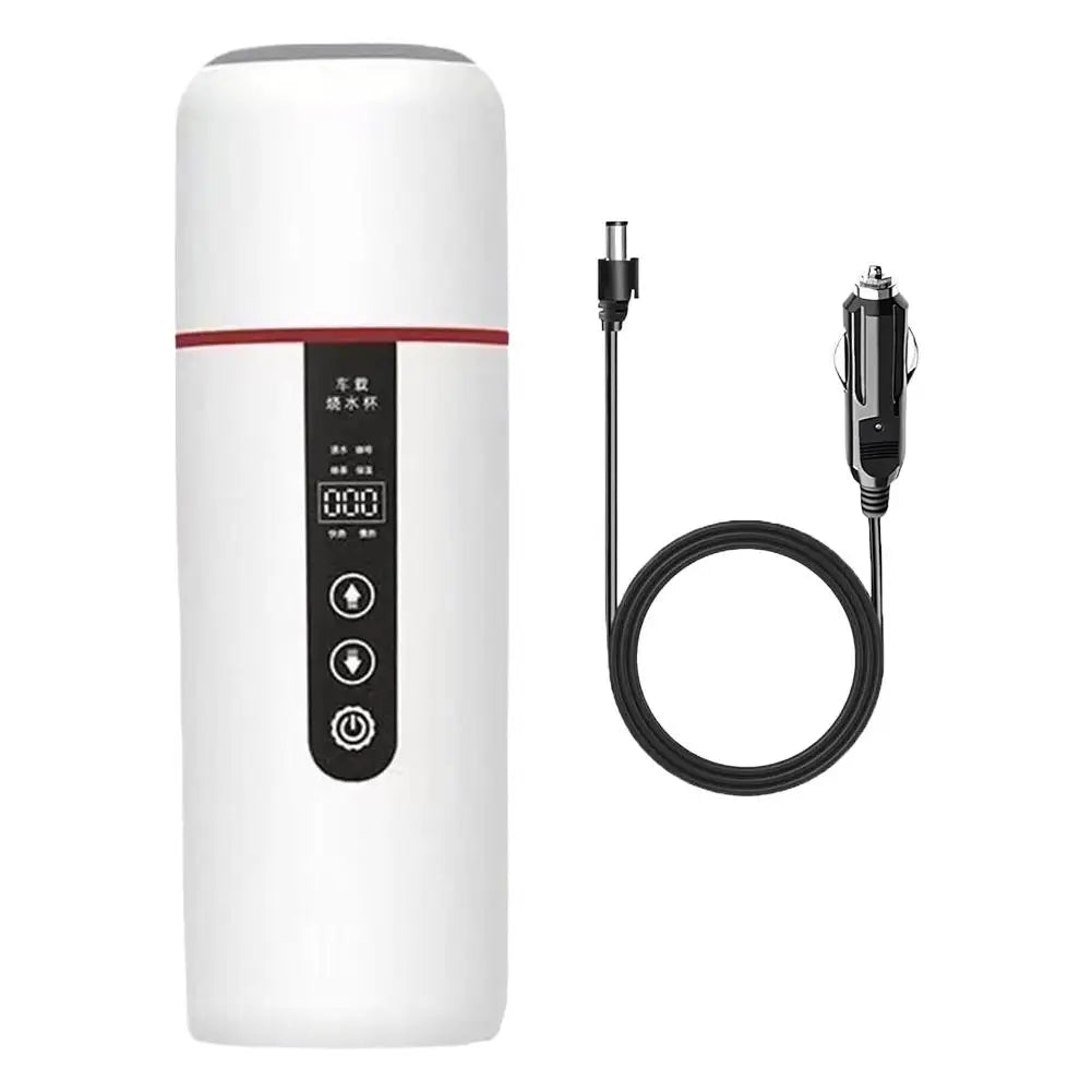 12V/24V Car Electric Kettle – LCD Smart Temp Control, 500ml