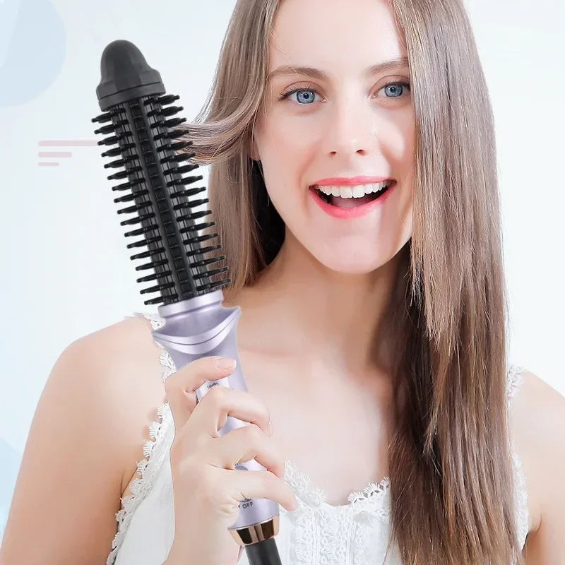 2-in-1 Mini Hair Straightener & Curler Brush | Travel Styler