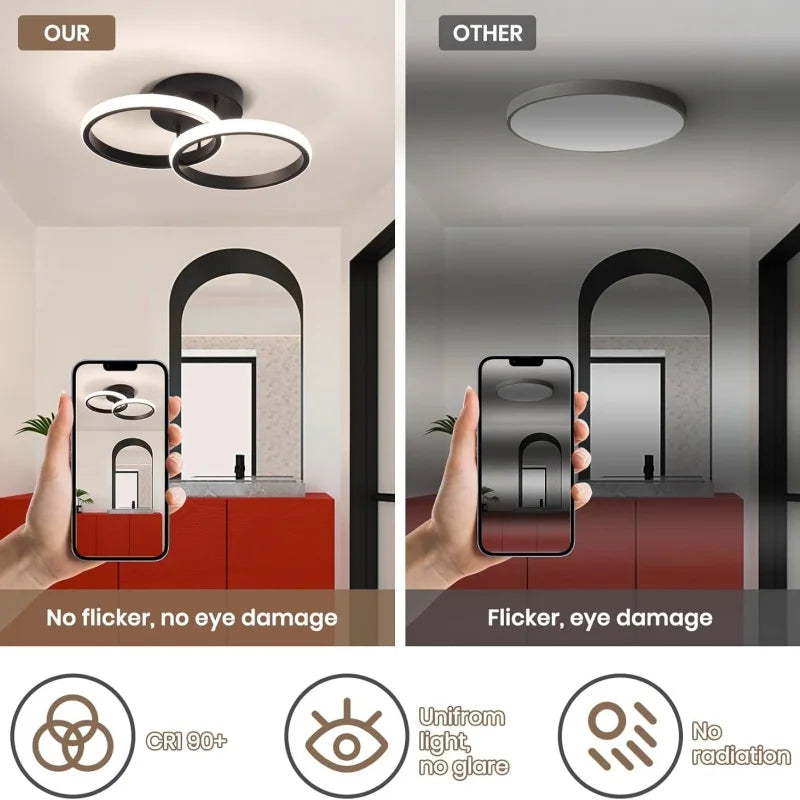 RUNTOIN 22W LED Geometric Ceiling Light – Kitchen & Bedroom