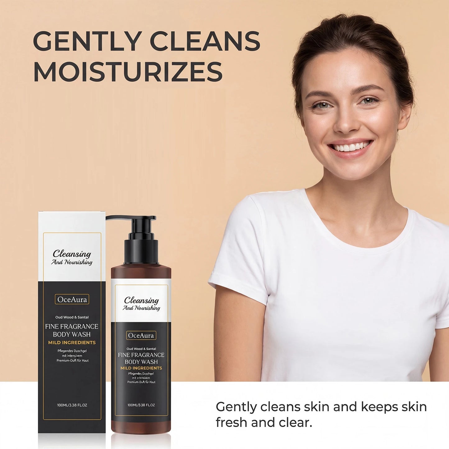 Refreshing Moisturizing Shower Gel Exfoliating Soothing Body Odor Remover Glowing Smoothing Rich Foam Daily Cleansing Body Wash Peaceful Pleasures Health and Wellness