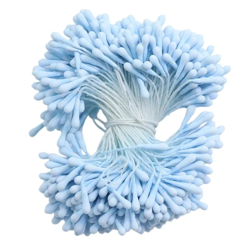 400pcs 2mm Moulti Options Artificial Flower stamen Mini Pearl Floral pistil For Wedding Party Home Decoration DIY Accessories Peaceful Pleasures Health and Wellness Light Blue