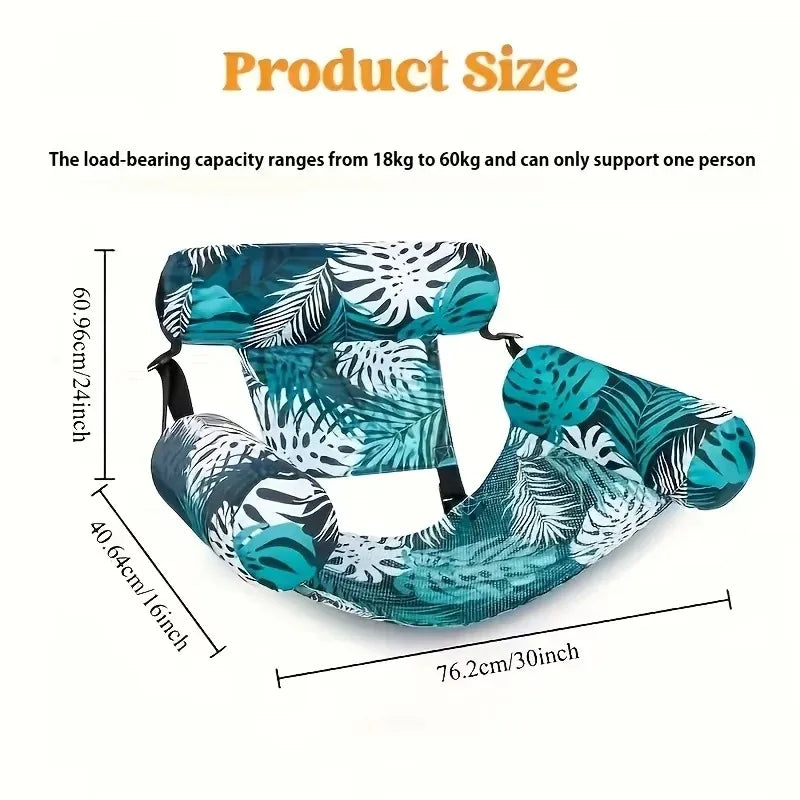 Adult Inflatable Floating Lounge Chair | Foldable Pool Float