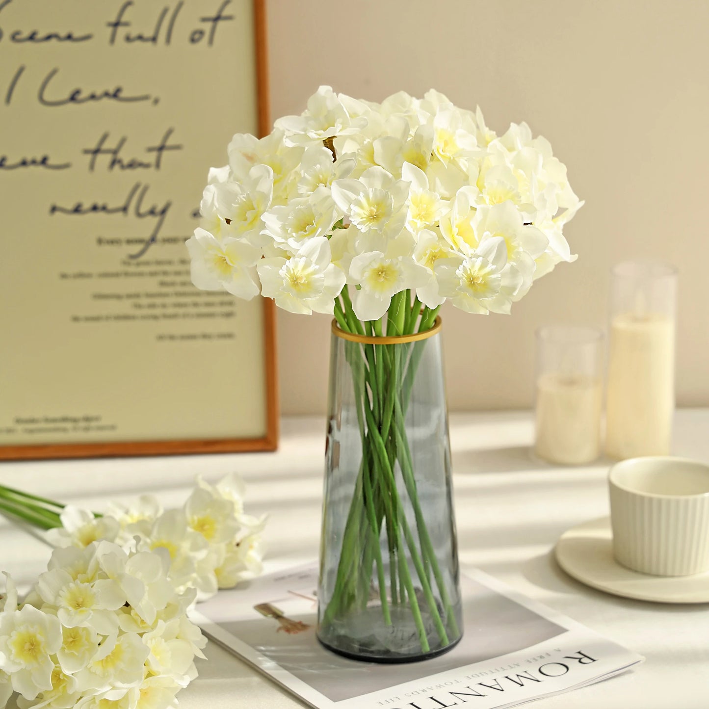 Artificial Silk Narcissus Flower Bouquet – Home & Wedding Decor