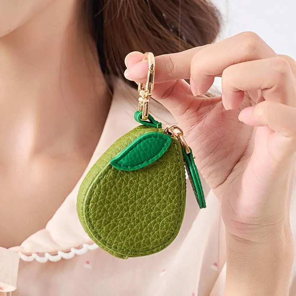 Cute Fruit Coin Purse Keychain | Cherry Blueberry PU Leather