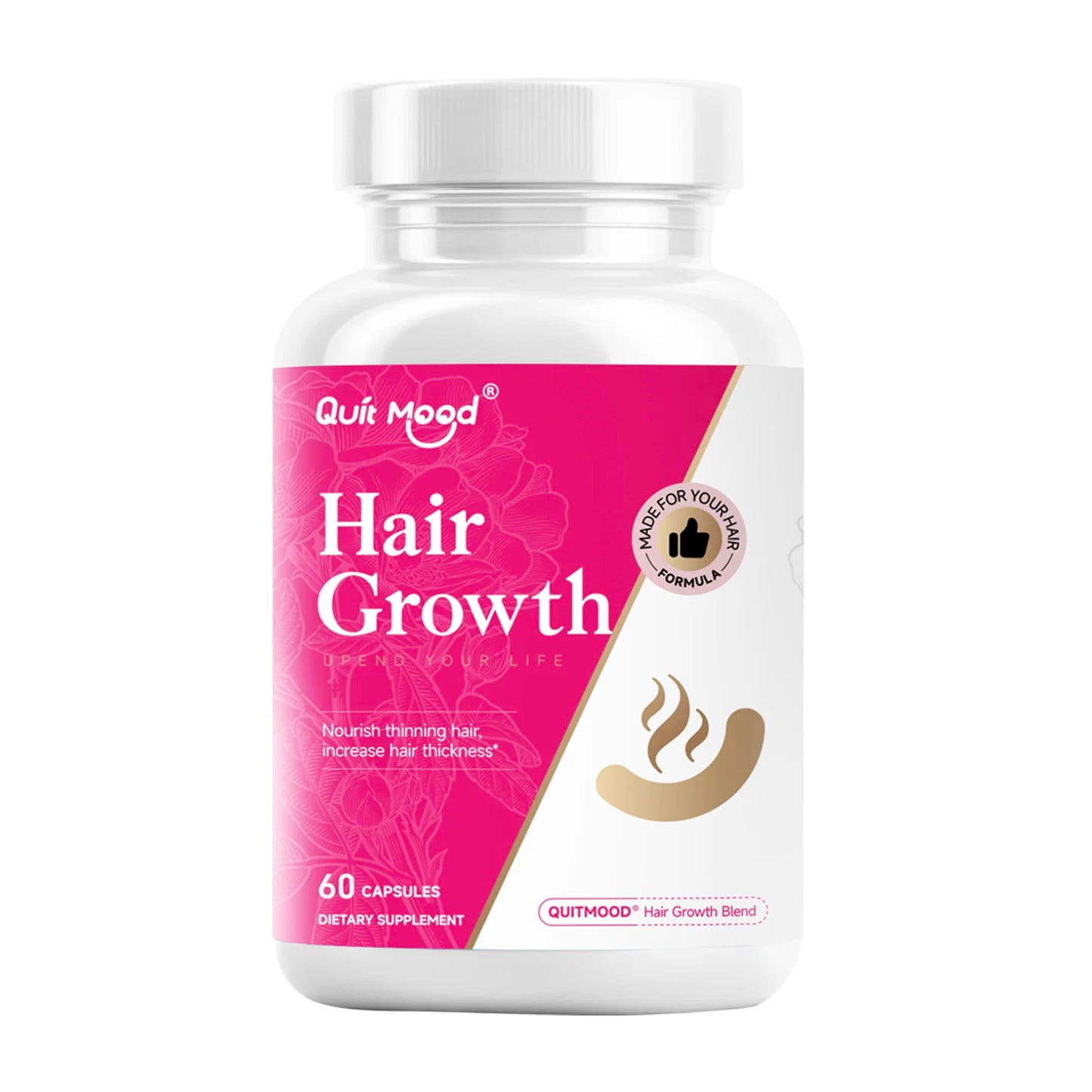 Hair Growth Capsules with Collagen Type II & Biotin – Thicker, Stronger Hair | 60 Capsules | 30-Day Supply Peaceful Pleasures Health and Wellness 1 bottle United States