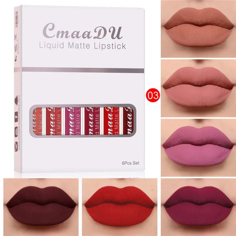 IFANYUO 6-Pc Matte Liquid Lipstick Set – Waterproof Velvet Lip Gloss