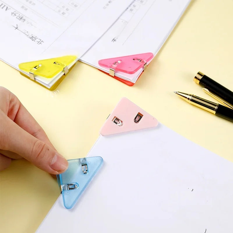 Multicolor Geometric Desk Clips Creative Triangle Binder Books Paper