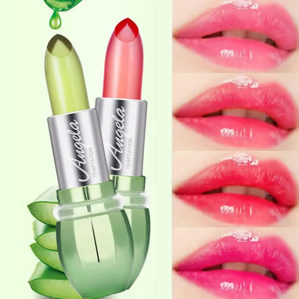 Crystal Jelly Lipstick,Magic Color Changing Lipstick, Moisturizing Temperature Color Changing Lip Gloss,Nourishing Lip Balm Peaceful Pleasures Health and Wellness