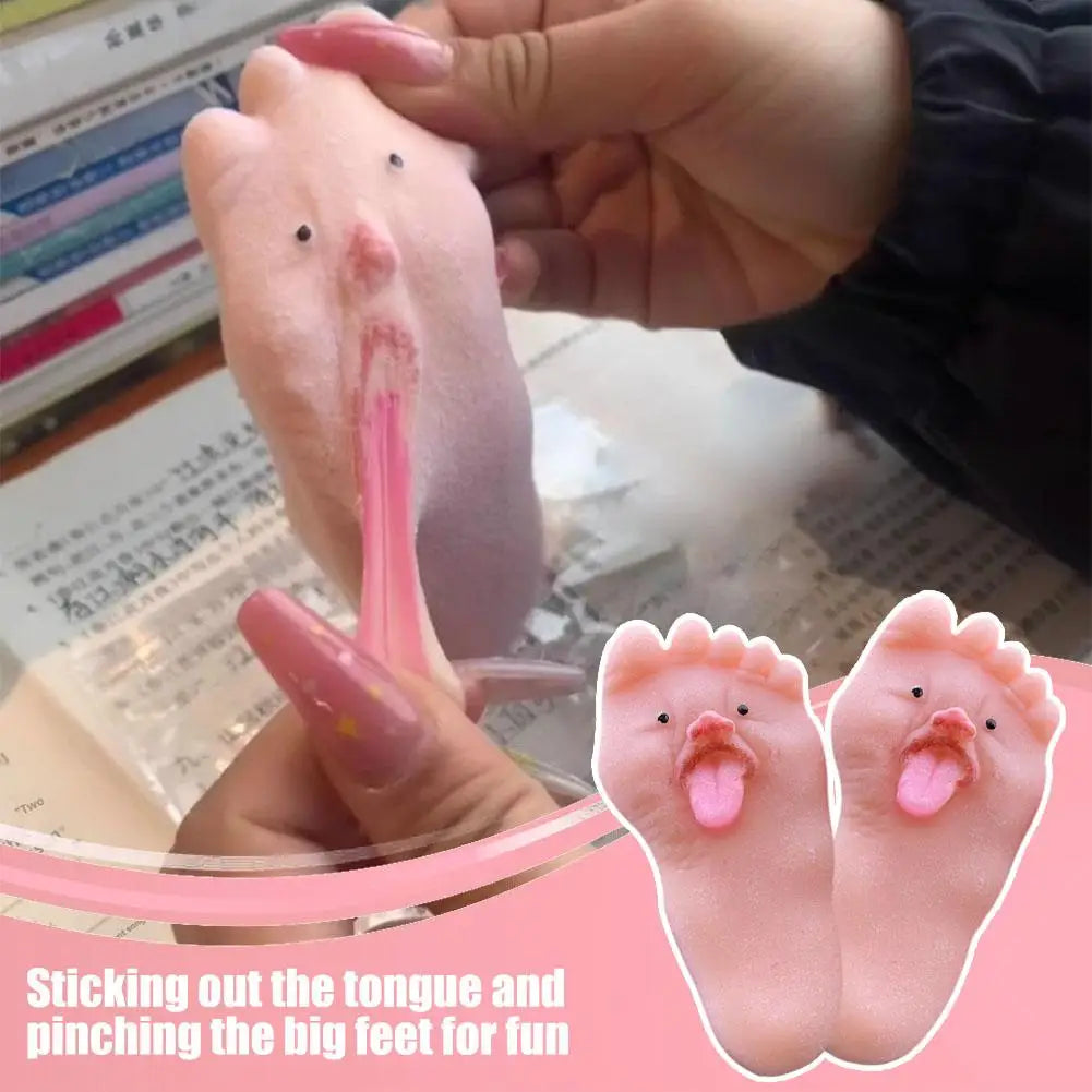Tongue Sticking Out Big Feet Toy Novel Soft Pinching Kid