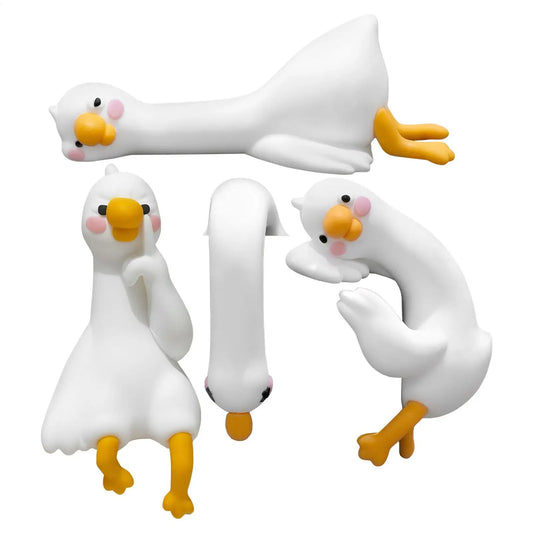 4PCS Mini Cartoon Goose Figurines – Desk, Monitor & Car Decor Decorative Figurine Set Peaceful Pleasures Health and Wellness