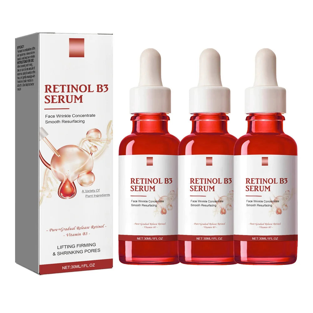 Retinol Facial Essence Fade Fine Line Face Serum Anti-Aging Pore Minimizing Hydrating Brightening Skin Treatment for Women Men Peaceful Pleasures Health and Wellness 3pcs