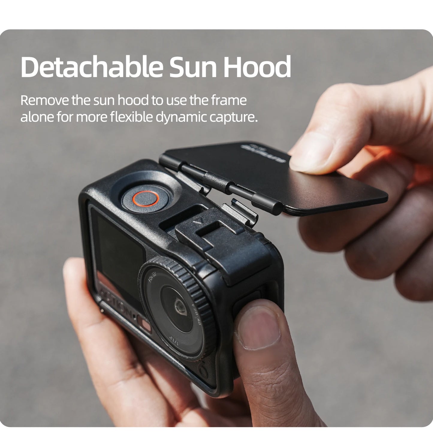 Dual-Function For DJI Action 6 Detachable Bezel With Removable Light Shield Protective Plate And Shock-Resistant Accessories Peaceful Pleasures Health and Wellness