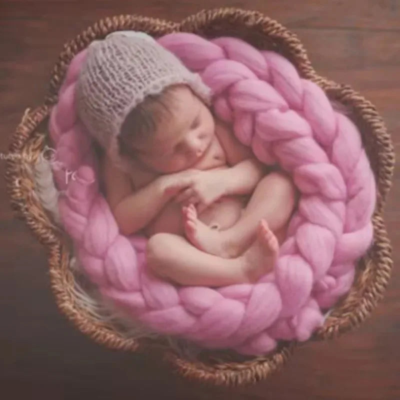 Chunky Merino Braid,2M Braid Basket Filler Newborn Photography Props Baby Accessories 신생아 사진 Newborn Acessórios Fotografia Baby Peaceful Pleasures Health and Wellness