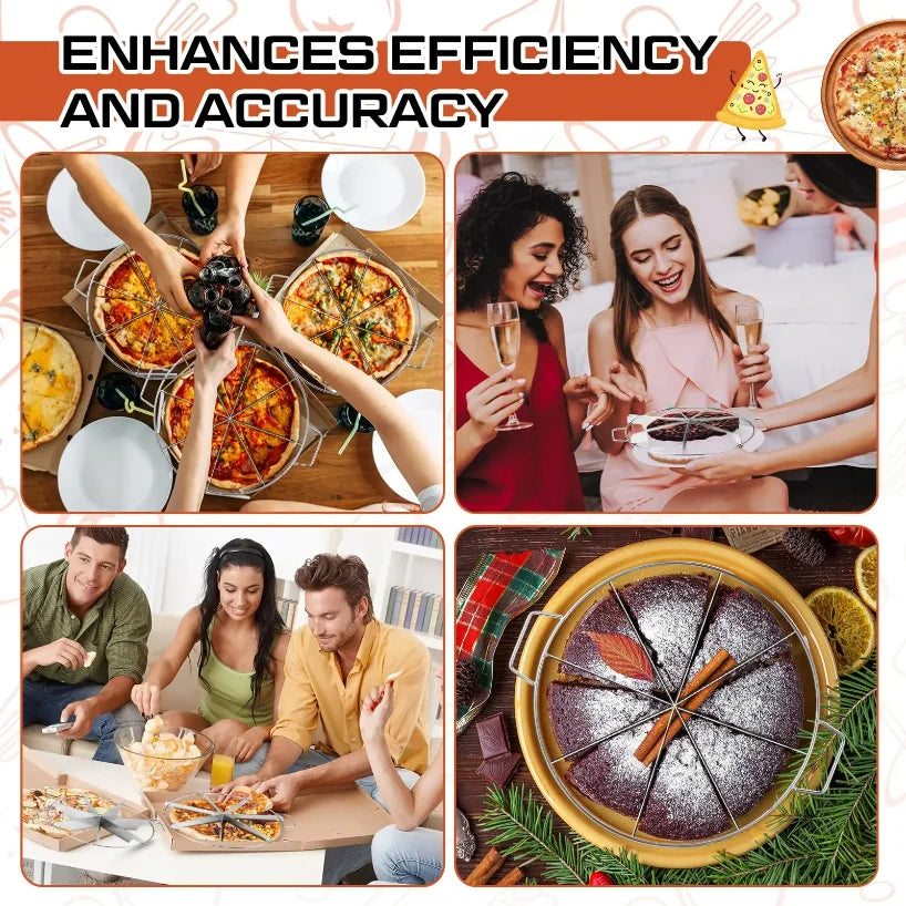 Stainless Steel Cake & Pizza Cutter | 4–10 Slice Portioner