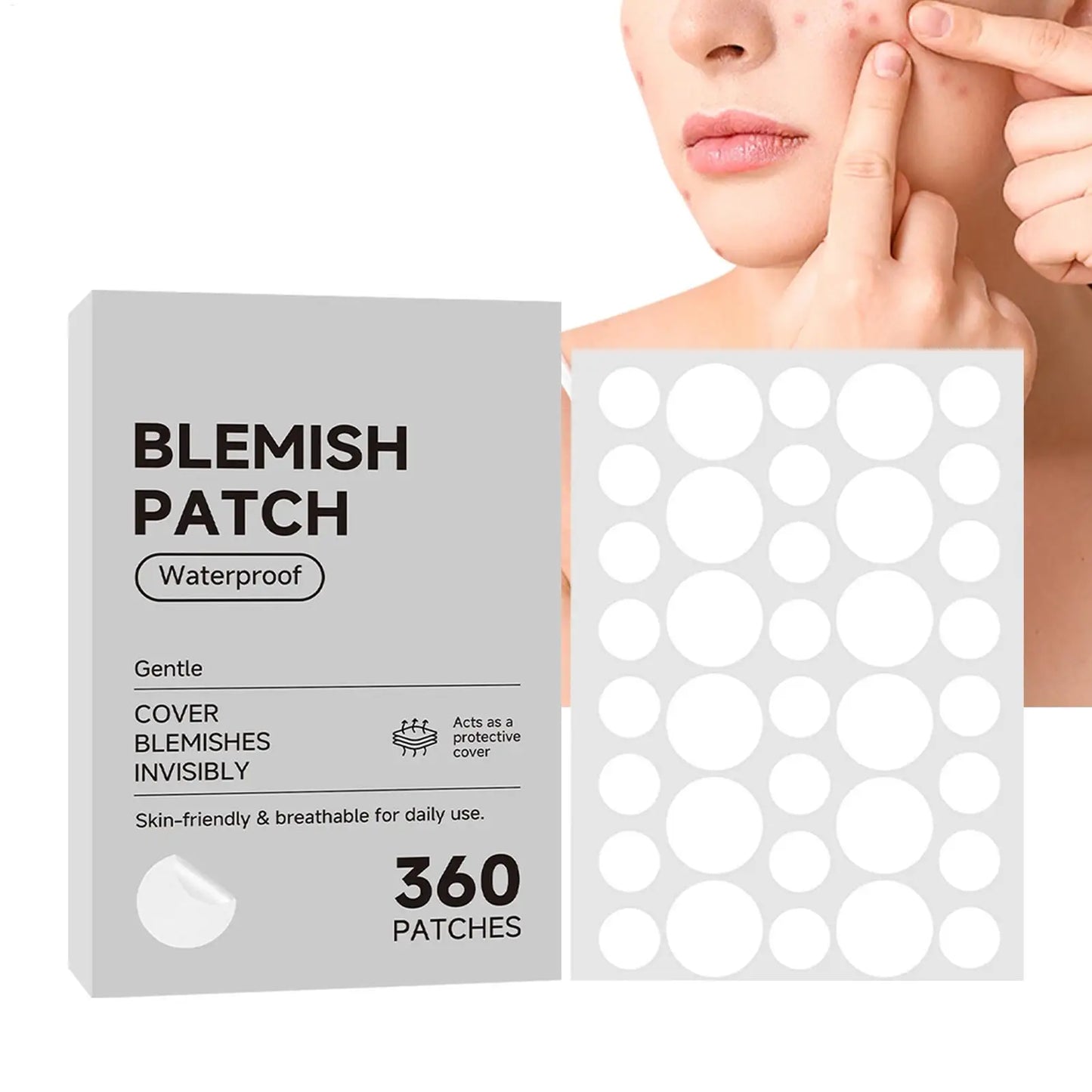 Hydrocolloid Acne Patches 360ct – Waterproof Blemish Spot Dots