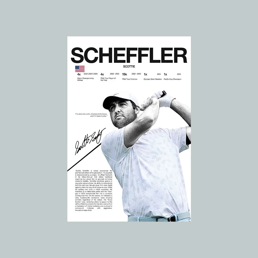 Tiger Woods Portrait Wall Art Posters Golf Stars Canvas Art Prints Tiger Woods Wall Decor Picture Scheffler Golf Canvas Painting Peaceful Pleasures Health and Wellness PF38172 50x70cm Unframed