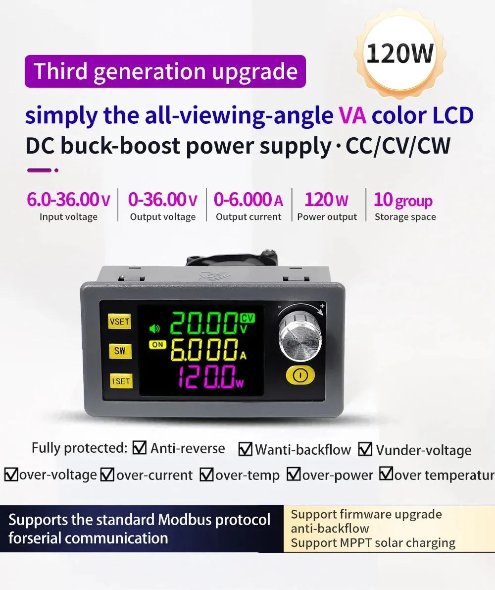 DC Buck Boost Converter SK60 SK120 Adjustable CC CV Regulated Power Supply Module for Lab Solar Charger Peaceful Pleasures Health and Wellness