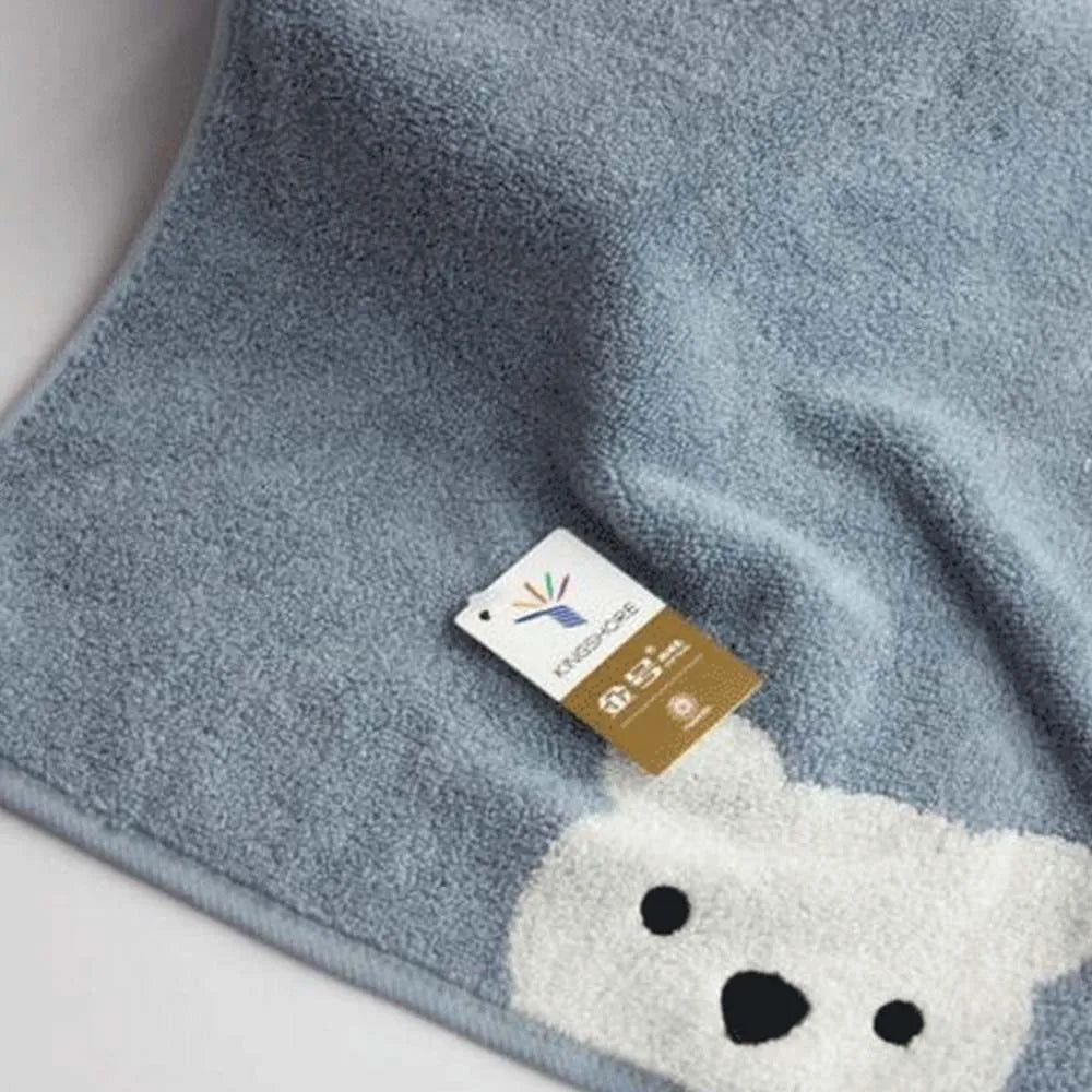 Baby Cotton Hangable Face Towel – Cartoon Bear 30x30cm