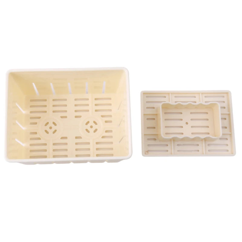 Homemade Tofu Mold Soybean Curd Tofu Making Mold With Cheese Cloth DIY Plastic Press Moulds Kitchen Cooking Tool Set Peaceful Pleasures Health and Wellness