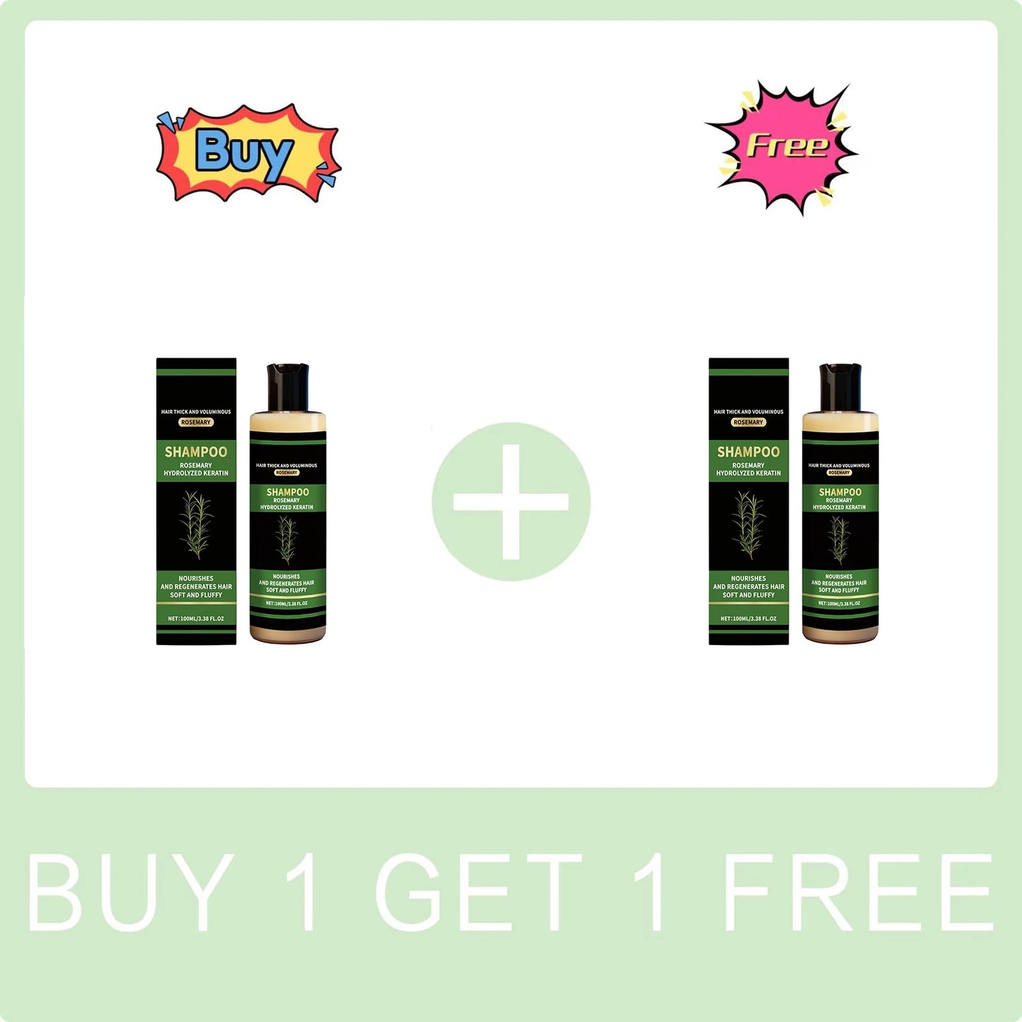 Rosemary Shampoo Hydrolyzed Keratin Shampoo Hair Thick Voluminous Oil Control Reduce Hair Breakage Damaged Repair Hair Care Peaceful Pleasures Health and Wellness Buy 1 Get 1 Free
