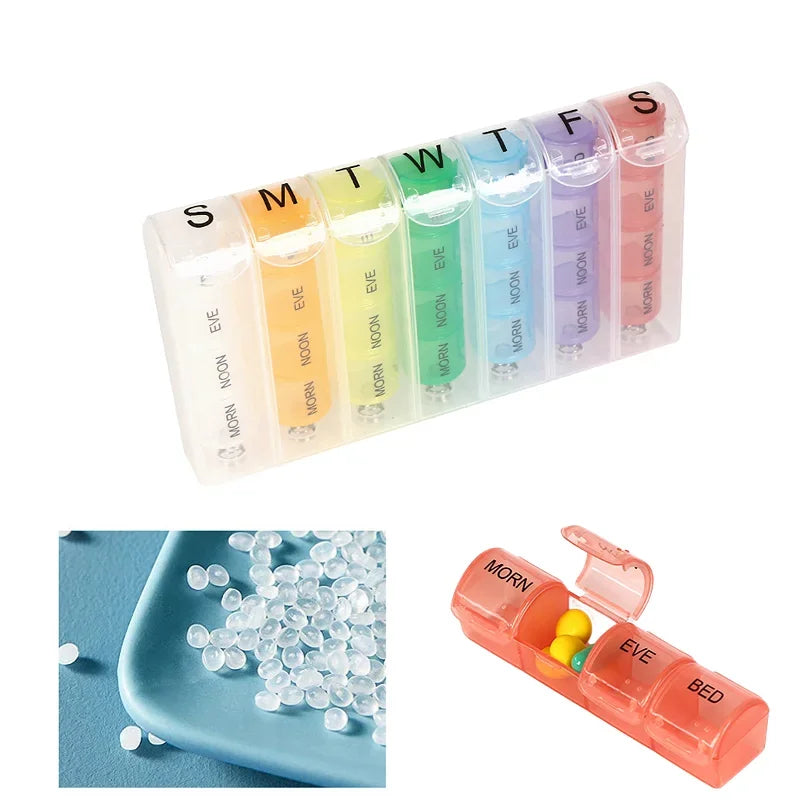 Portable Travel Pill Box 7 Days 28 Grids 4 Times A Day Pills Case Organizer Storage Container Tablets Vitamin Medicine Fish Oils Peaceful Pleasures Health and Wellness