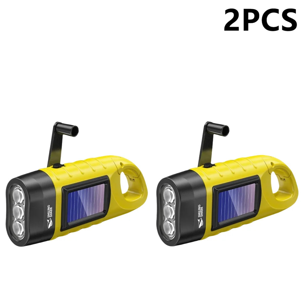 Hand Crank Solar Flashlight | 800LM LED Emergency Lamp