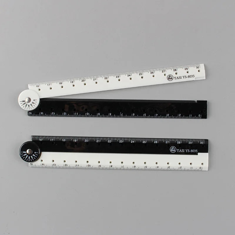Bview Art Folding Ruler Black White Simple Graphic Student Learning
