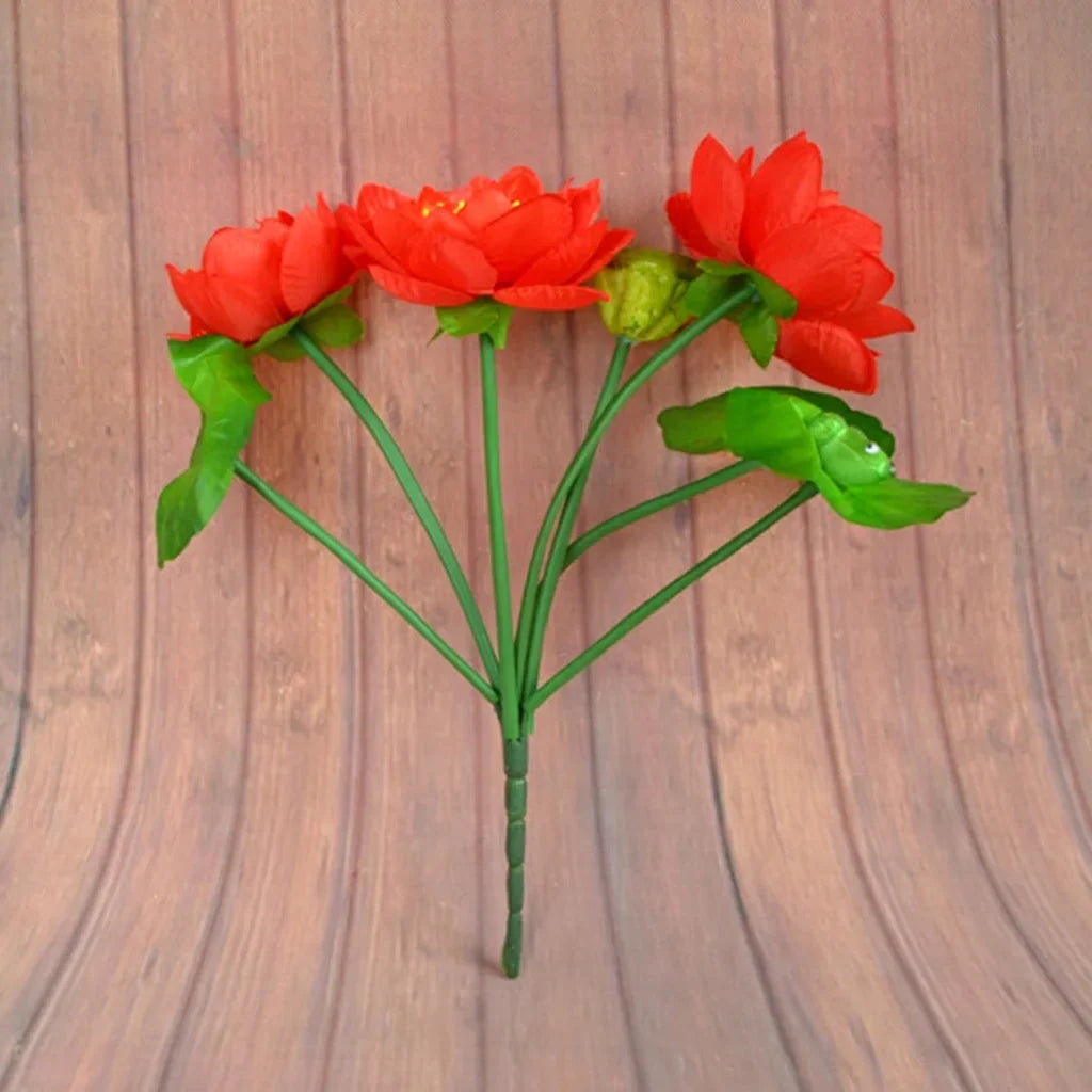 Artificial Silk Lotus Flower Stem – 7-Head Décor & Photo Prop