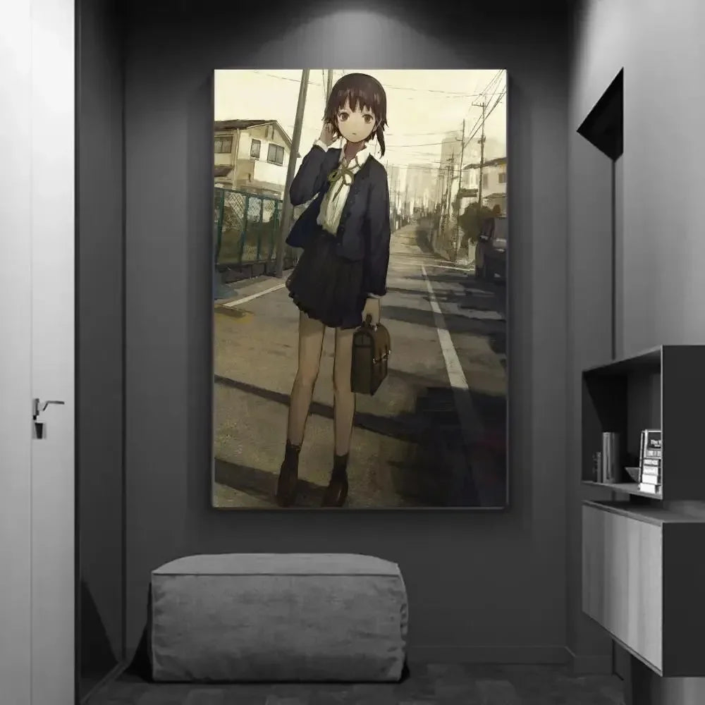 Serial Experiments Lain Anime Canvas Poster | Retro Wall Art