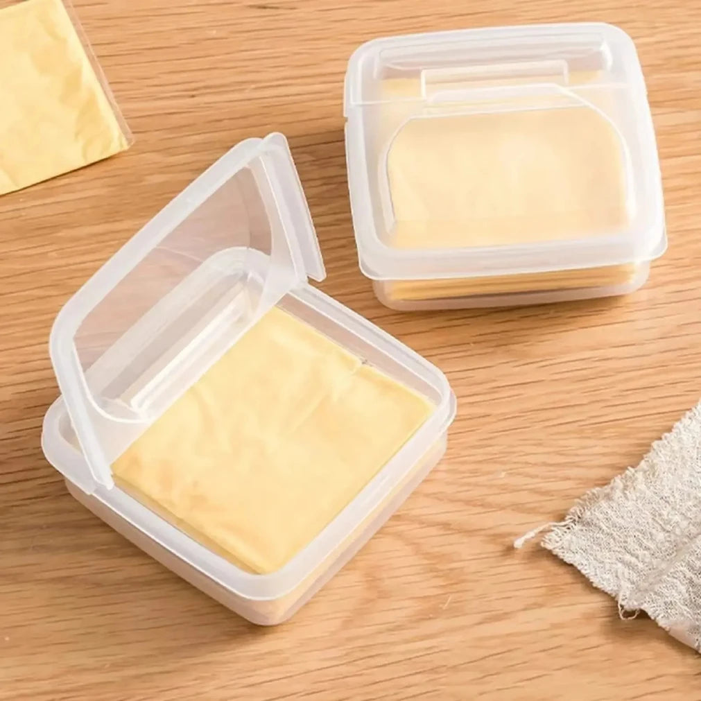 Clear Cheese & Butter Container with Flip Lid | Fridge Storage