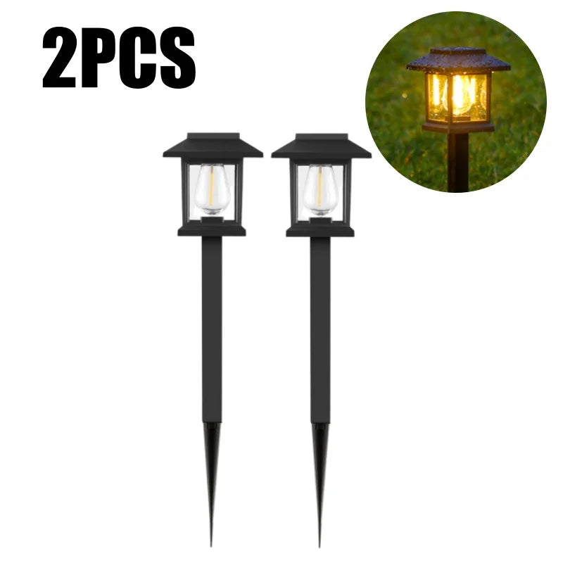 10-Pack Solar LED Spike Lights | Warm Garden Landscape Lamps
