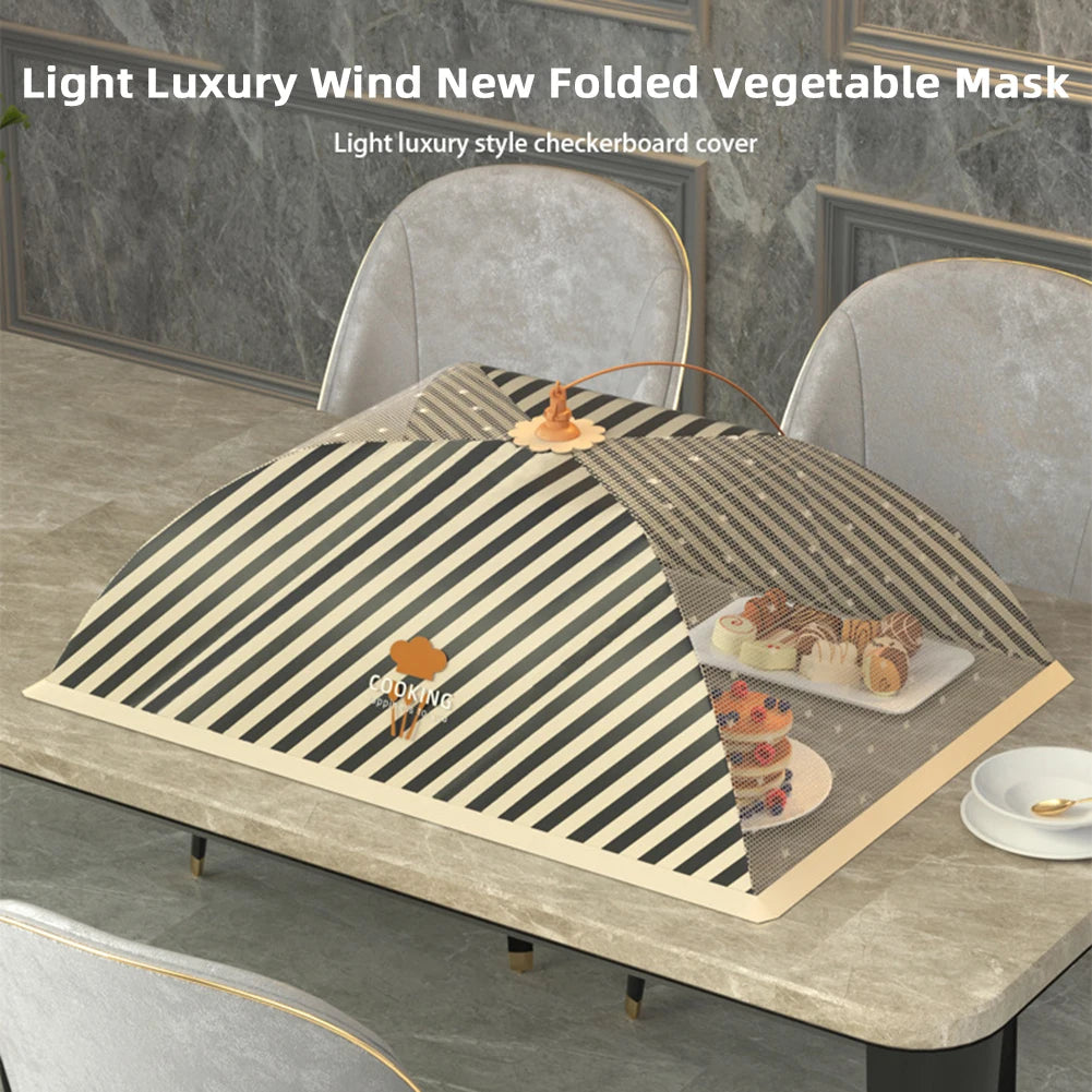 Dining Table Umbrella, Foldable Food Cover,Fine Mesh Large Capacity Foldable Food Umbrella-Tent,Anti-Fly Table Meal Covers, Peaceful Pleasures Health and Wellness