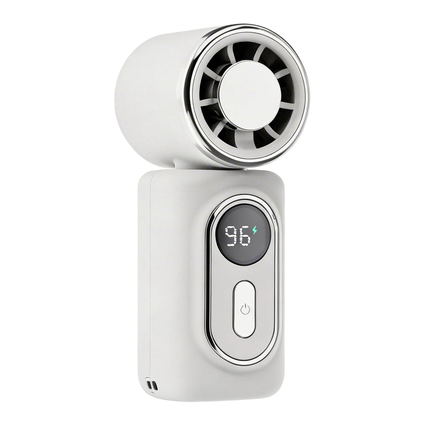 Portable Clip-On Mini Fans Hands-Free Handheld Fan 3000mAh with LED Display for Outdoor Travel Office Travel Accessories Gift Peaceful Pleasures Health and Wellness White Regular