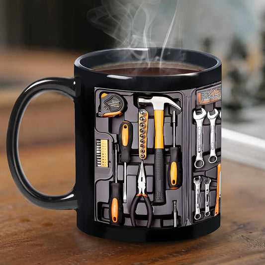 Mechanic Toolbox Coffee Mug | C-Handle Ceramic Cup 11oz Gift Novelty Coffee Mug Peaceful Pleasures Health and Wellness 11 oz