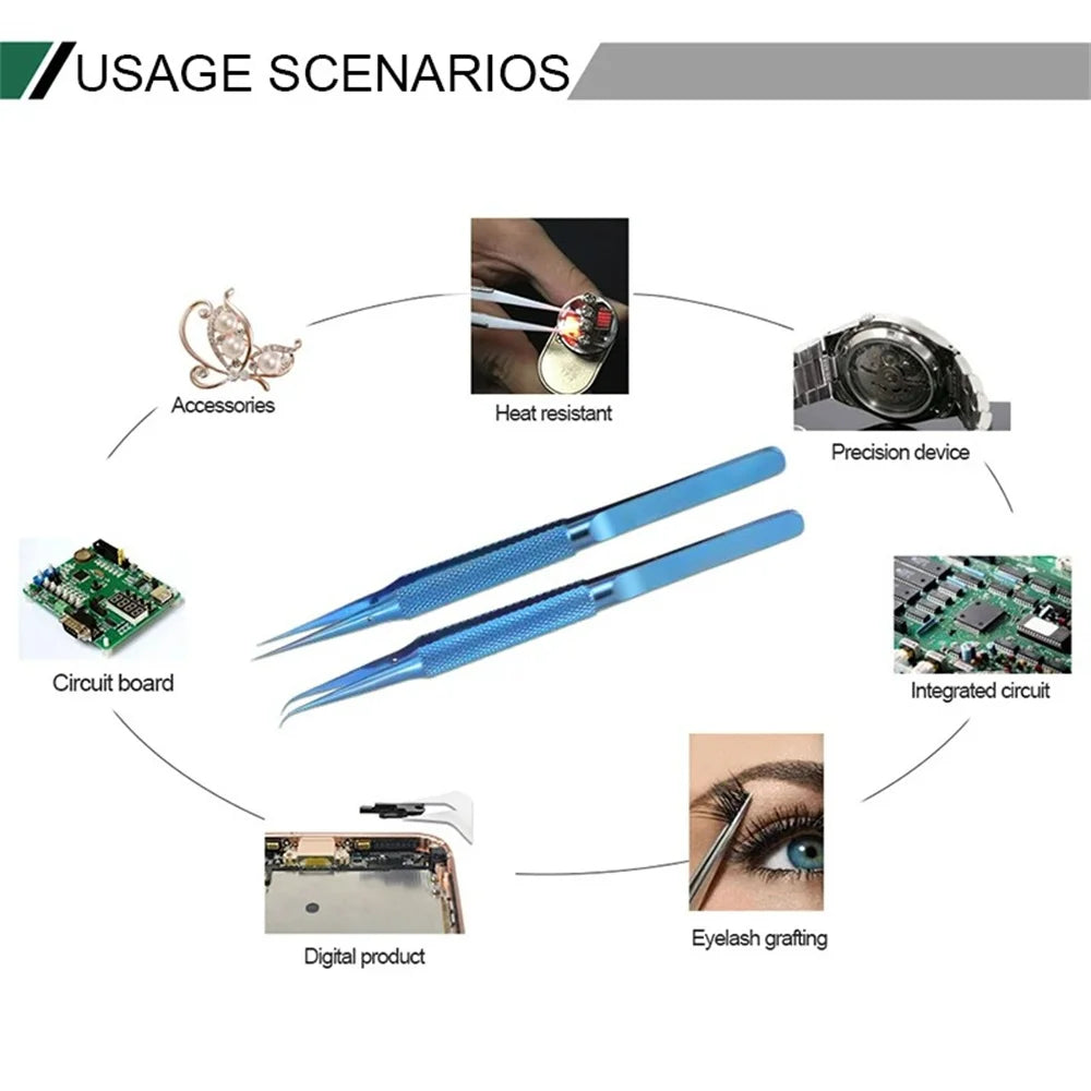 Titanium Precision Tweezers – Antimagnetic PCB Phone Repair Tool