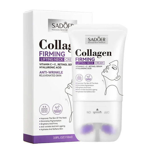 SADOER Collagen Firming Neck Cream Lifting Moisturizing Brightening Message Roller Neck Beauty Cream Necks Skin Care Products Peaceful Pleasures Health and Wellness Default Title