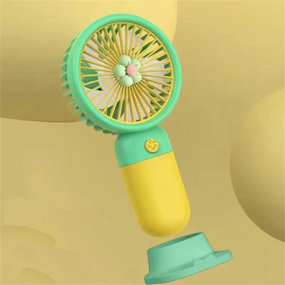 Mini USB Rechargeable Handheld Fan with Desktop Stand
