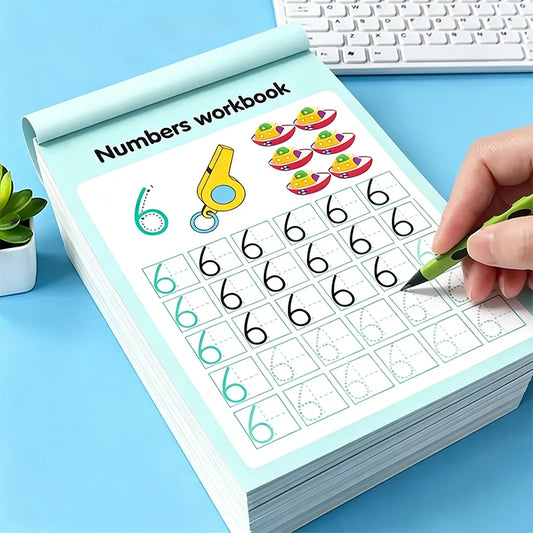 Children's Digital Practice Workbook Tracing Pages Numbers 0-100 Peaceful Pleasures Health and Wellness