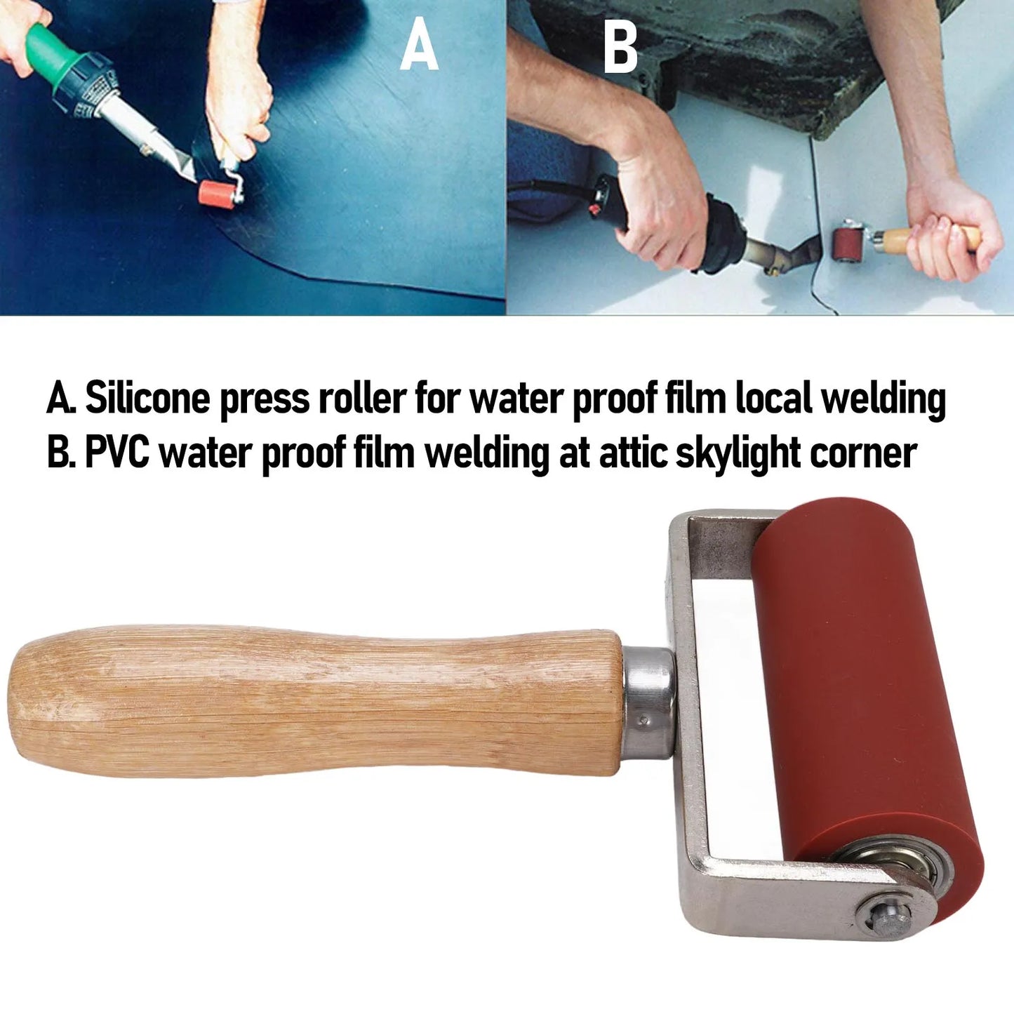 Hand Press Roller 260℃ High Temp Resisting Silicone Welding Seam Roller Versatile Usage Stable Flexible for Tarpaulin Membrane Peaceful Pleasures Health and Wellness
