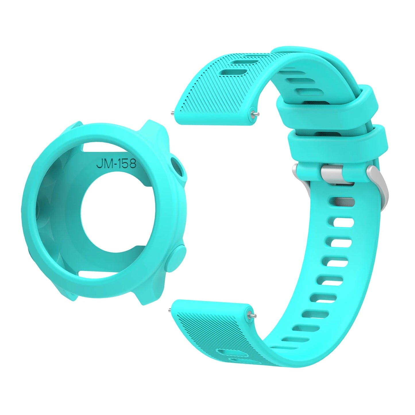 Silicone Strap For Garmin Forerunner 158 55 Replacement Watch Band + Protective Case Shell Peaceful Pleasures Health and Wellness TealGreen Case Strap Forerunner 158 55