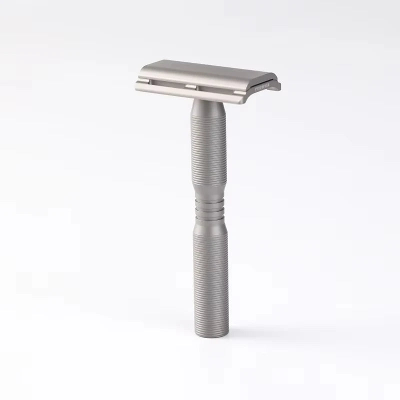 YAQI Ghost Titanium Light Weight Safety Razor With 0.70mm Blade Gap Lightweight Durability Provide Comfortable Shave Experience Peaceful Pleasures Health and Wellness