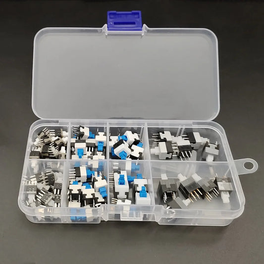 60PCS/LOT 8.5x8.5 8x8 7x7 5.8x5.8mm Self-Locking/Unlocked Push Tactile Power Micro Switch Kit 6 Pin Button Switches Peaceful Pleasures Health and Wellness Default Title