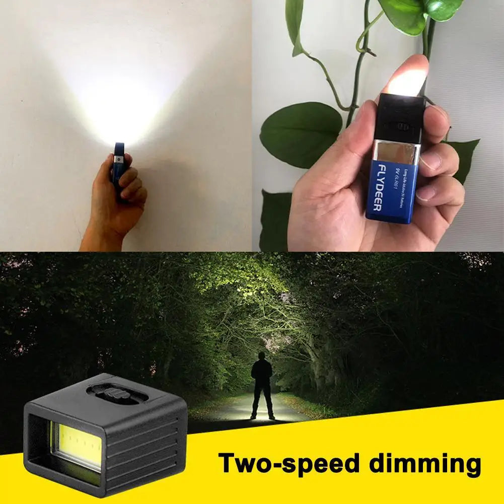 Mini COB LED Keychain Flashlight | 9V Compact Work Light