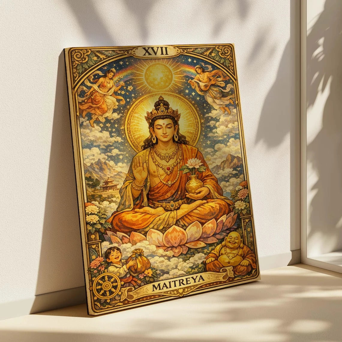 Modern Maitreya Spiritual Canvas Wall Art Print | Home Decor