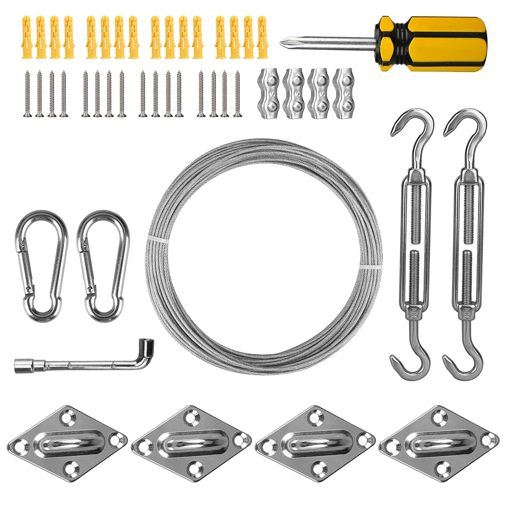Heavy Duty Shade Sail Hardware Kit – 24 Pcs Stainless Steel