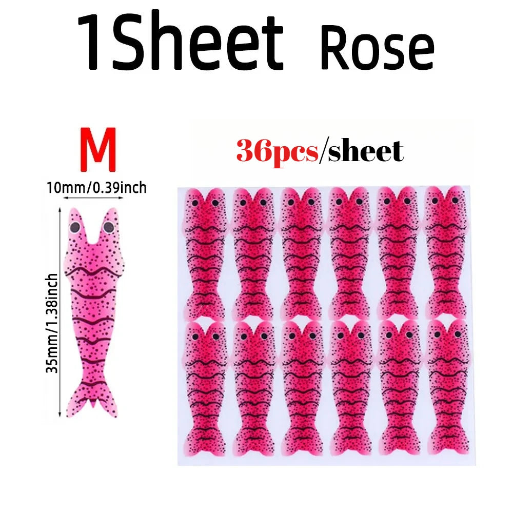 Pre-Cut Realistic Shrimps Skin Fly Tying Material Wrap Prawn Shrimps Scuds Fly Tying Material Trout Fishing Lures fishing bait Peaceful Pleasures Health and Wellness M 36pcs sheet