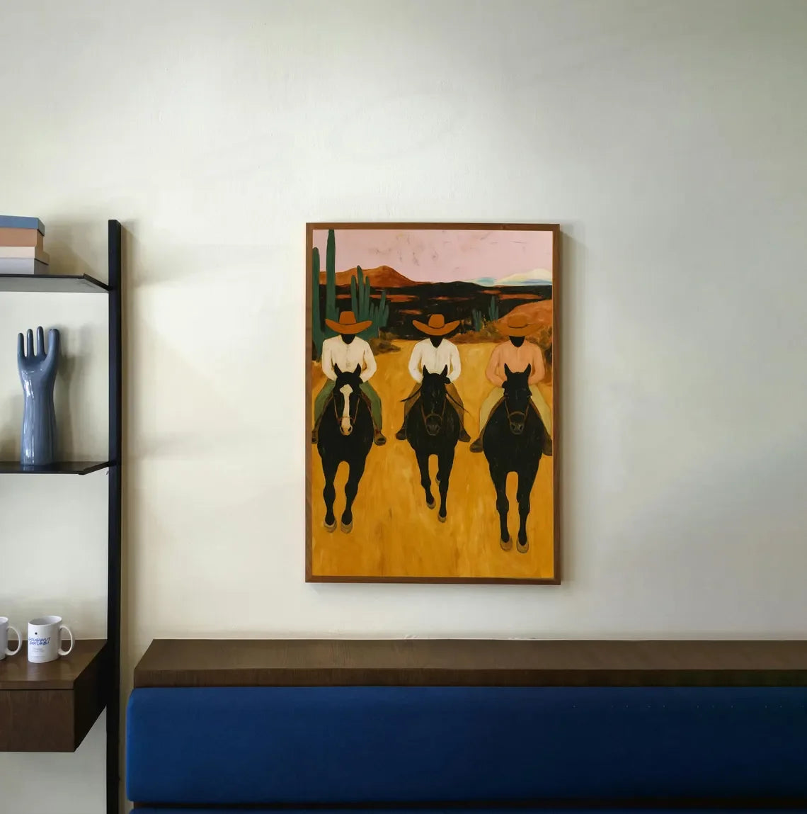 Southwestern cowboys Print, colorful abstract western horse painting, modern country cowboy poster, eclectic printable wall art Peaceful Pleasures Health and Wellness WS9025-5 50x70cm Unframed