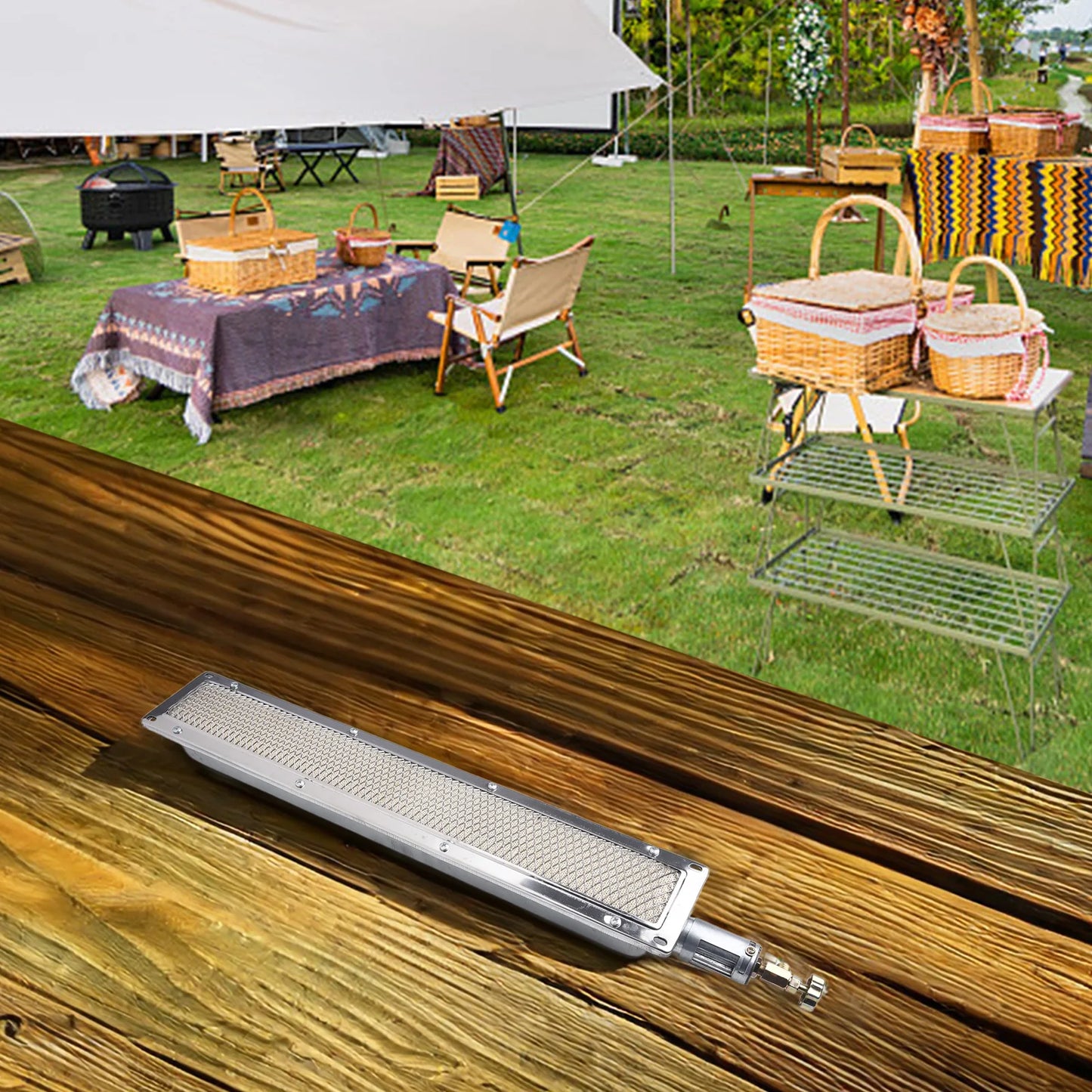 BBQ Gas Grill Infrared Side Burner Ceramic Heater Kitchen Barbecue