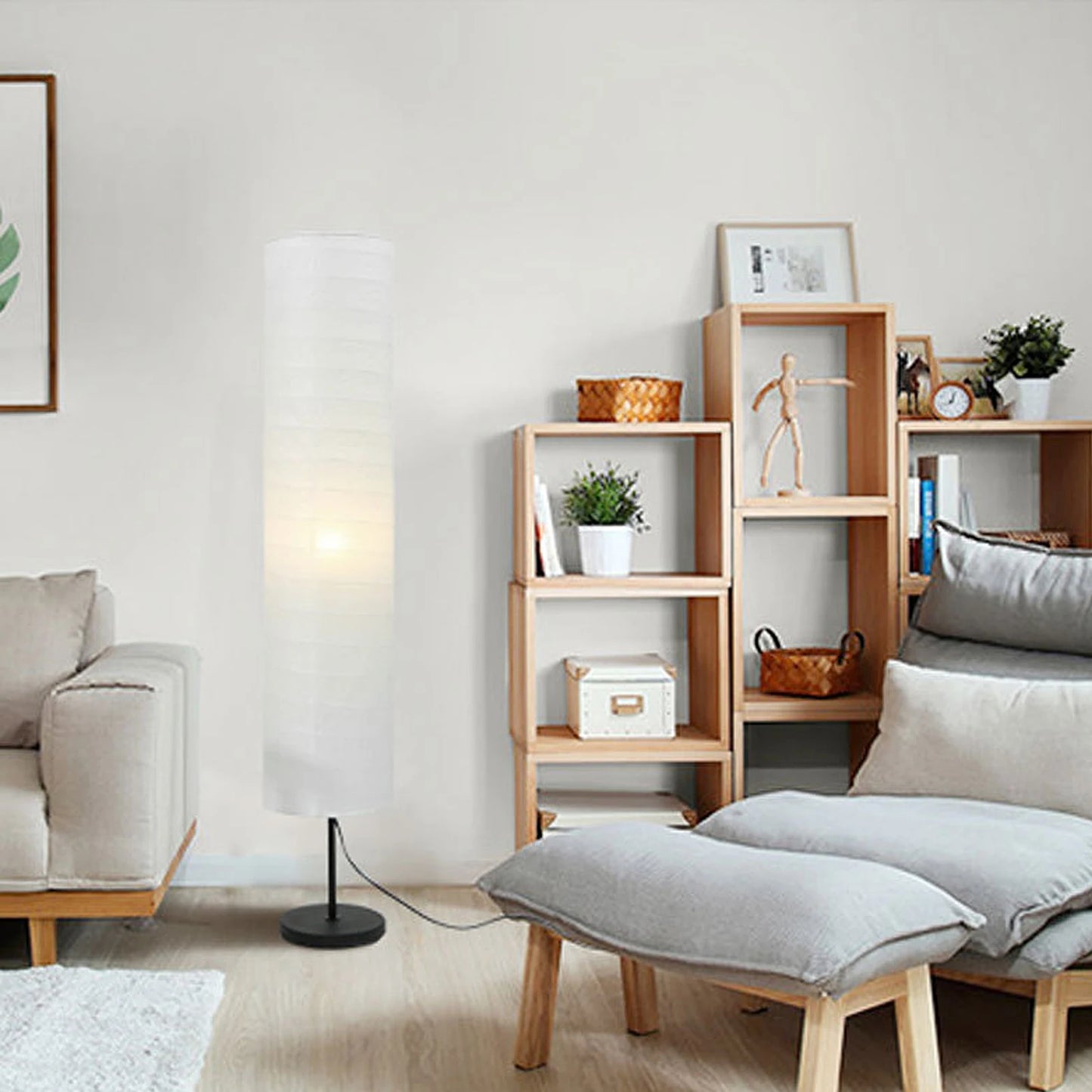 Rice Paper Floor Lamp Cover Rice Paper Floor Lamp Shade 94cm 37 Inch Rice Paper Lamp Protector Cover for Living Room Bedroom Peaceful Pleasures Health and Wellness